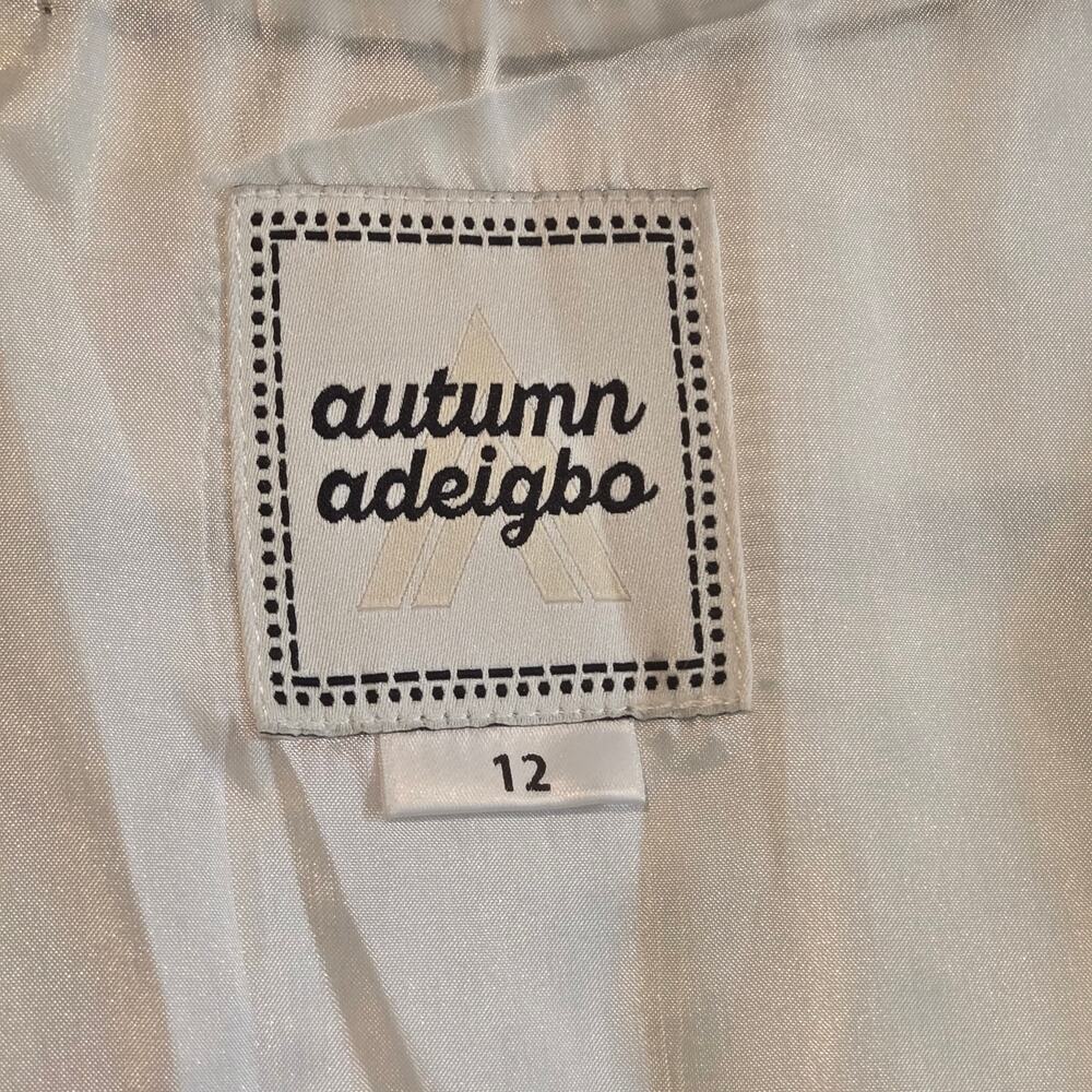 Autumn Adeigbo Butterfly Fit & Flare Dress Size 12 Long Sleeve Zip Front Mini - Picture 9 of 11